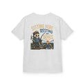 Toddler T-Shirt — "Sitting Here Resting Bones" Skeleton Fishing Cute Kids Tee Printify