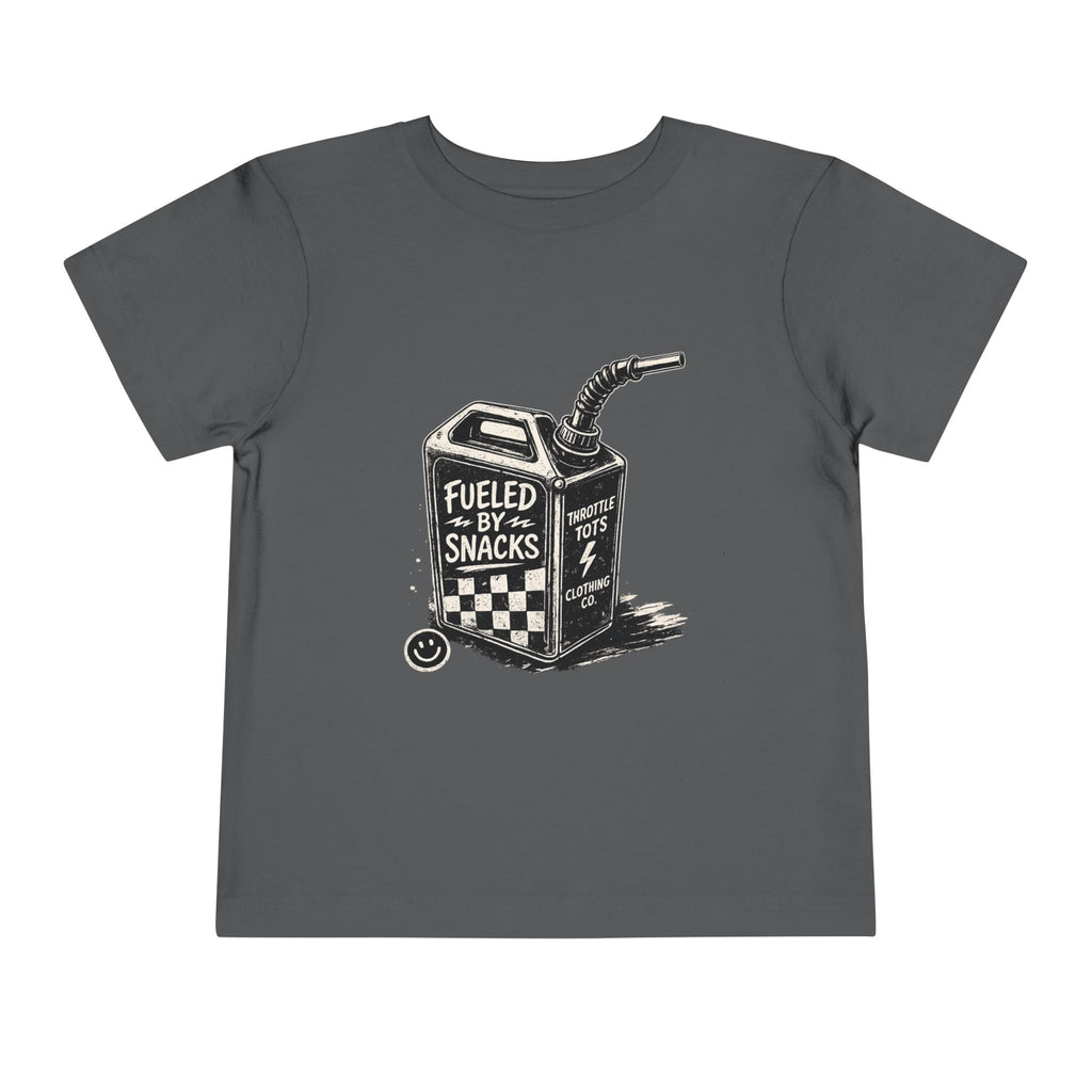 Toddler Tee — 'Fueled by Snacks' Gas Can Kids Shirt Printify