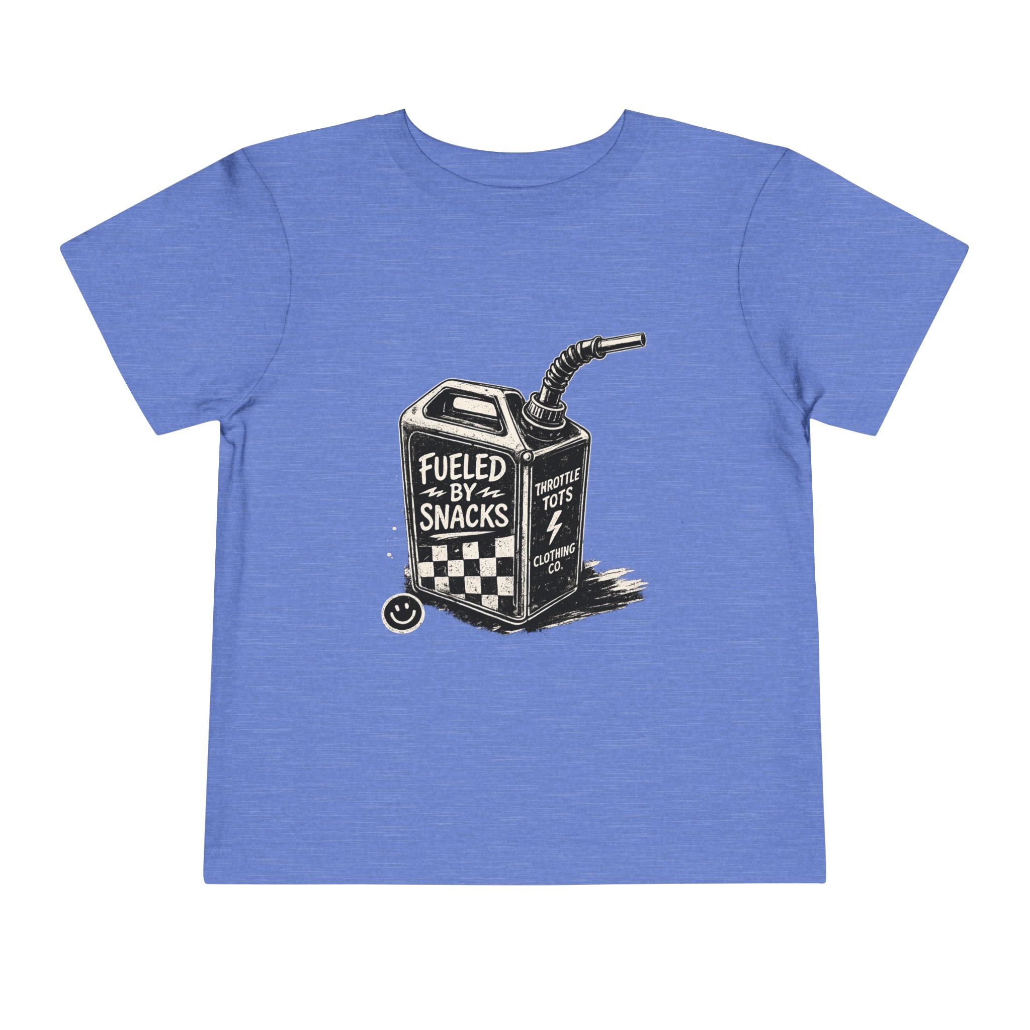 Toddler Tee — 'Fueled by Snacks' Gas Can Kids Shirt Printify