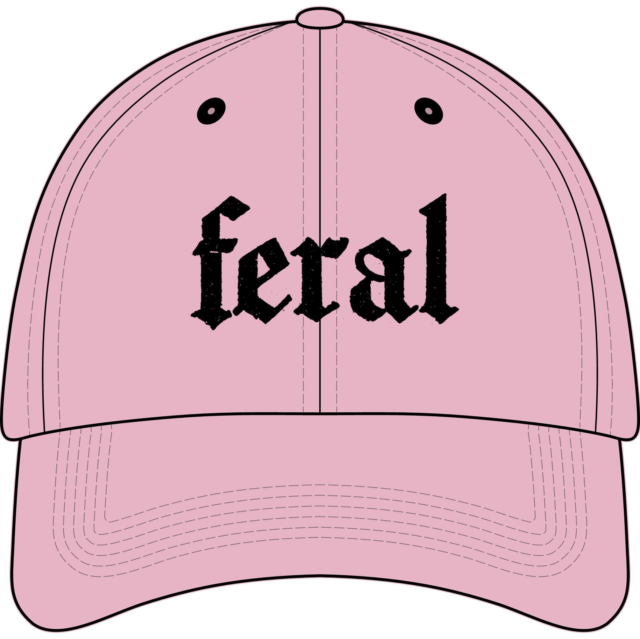 Youth Baseball Cap – 'feral' Embroidered Gothic Logo Printify