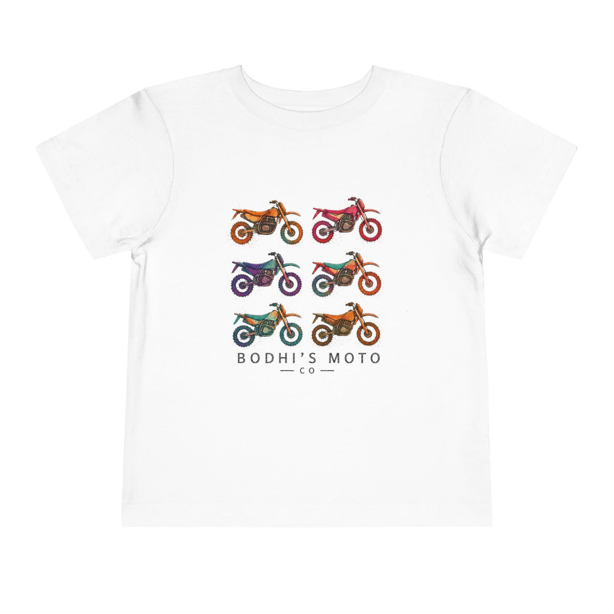 Toddler Moto Tee — Colorful Dirt Bike Graphic (Bodhi's Moto Co.)