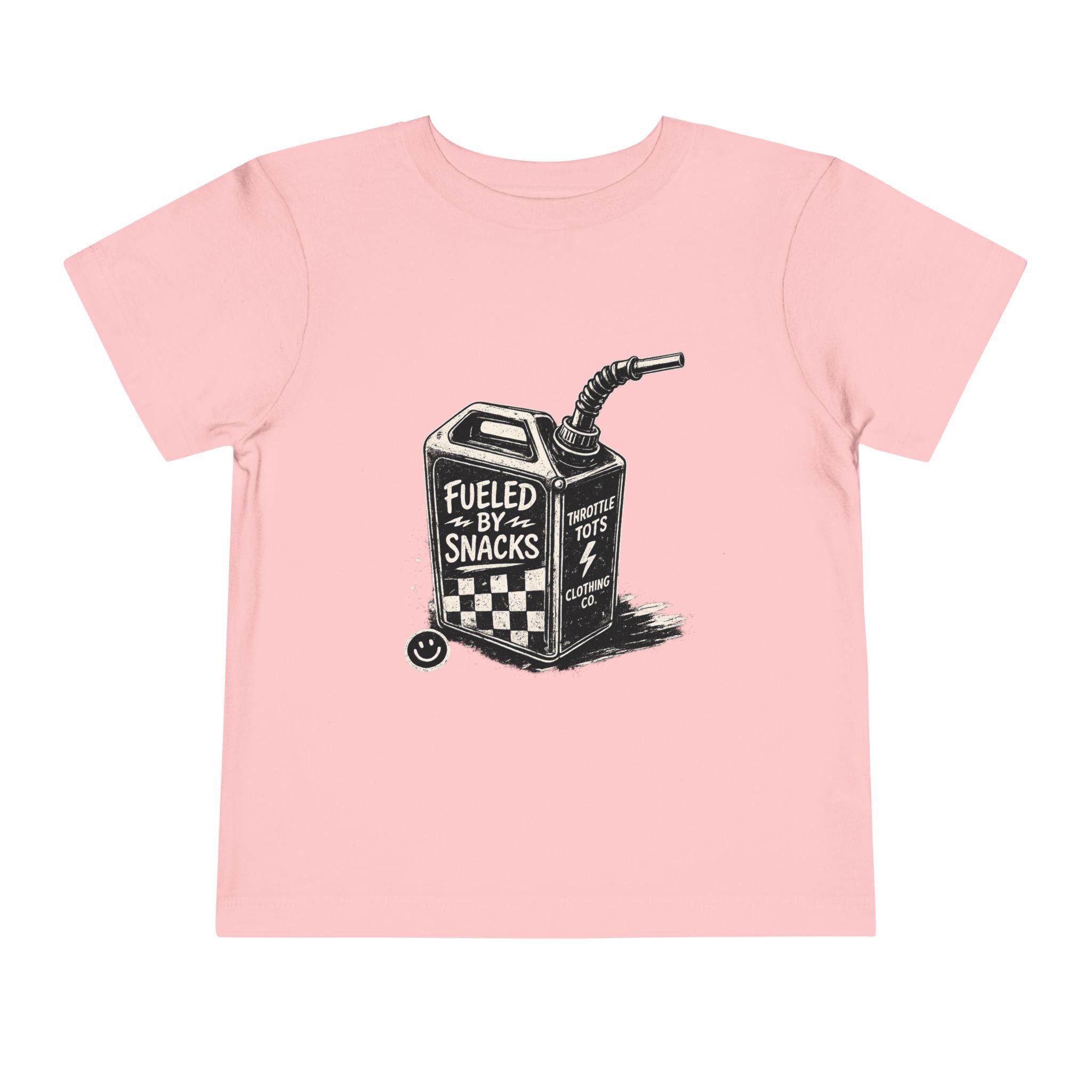 Toddler Tee — 'Fueled by Snacks' Gas Can Kids Shirt Printify
